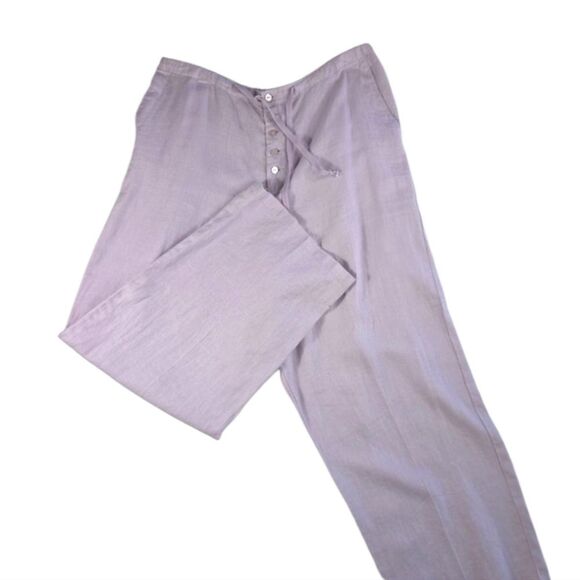Chadwick's Linen Wide Leg Button Front Pants Size 16 - Picture 15 of 16